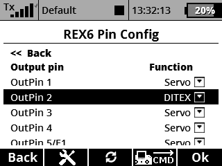 Setting output pin
