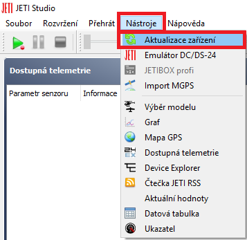 Aktualizace pčijímače